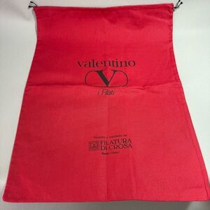 Valentino Red Unique Large Logo Drawstring Dust Bag New NWOT